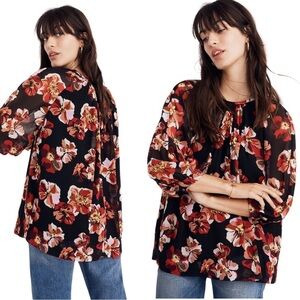 Madewell Balloon Sleeve Floral Blouse